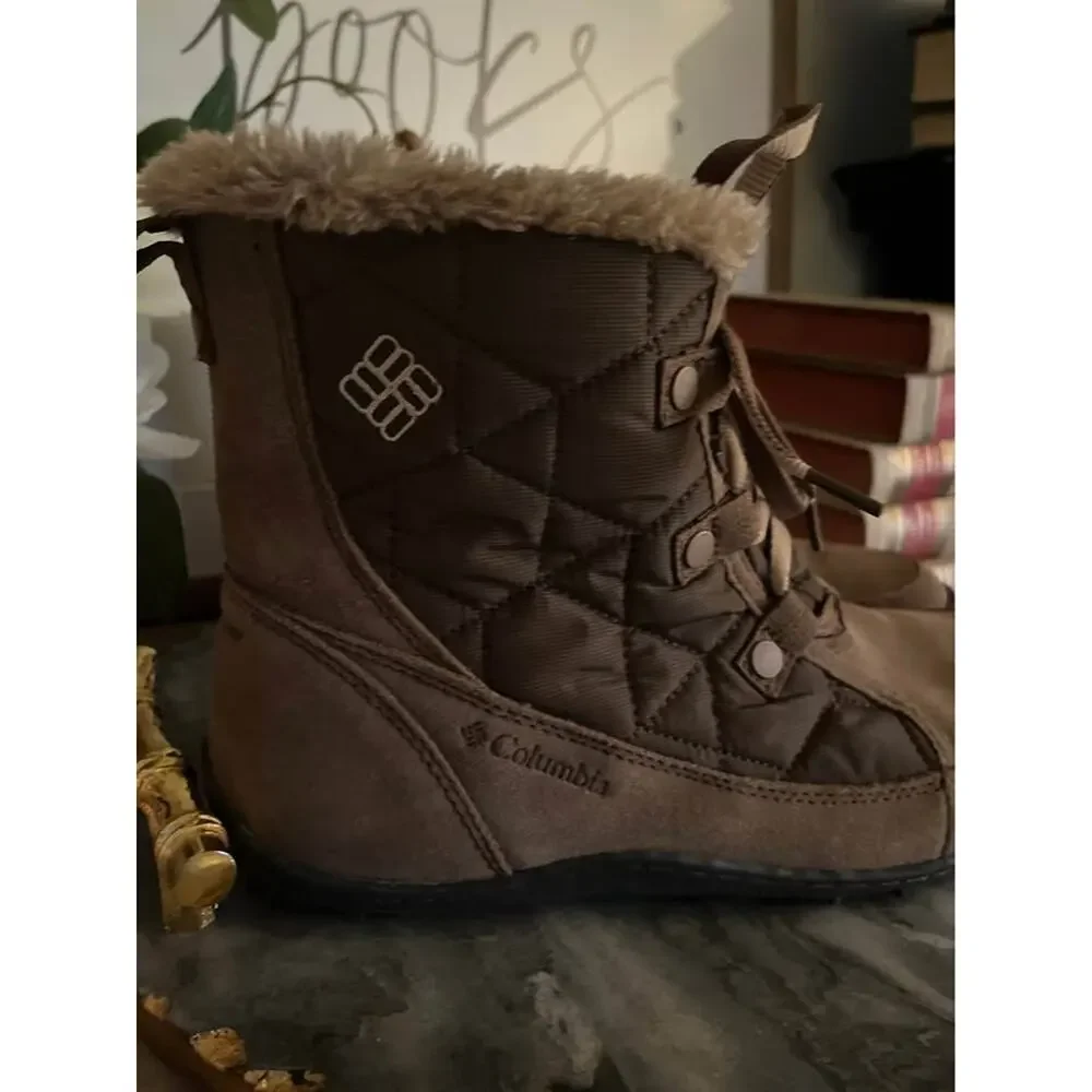 Columbia Winter Boots Minx Omni Heat Waterproof Brown Faux Fur 9 Snow Hiking